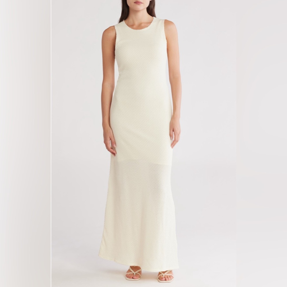 rag & bone Carine Texture‎ Knit Maxi Dress cream XL NWT - Picture 2 of 3